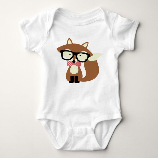 Body Bow Cravate et lunettes Hipster Renard Brown (Devant)