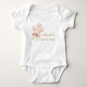 Body Bow rose et ballons 1ère fille Anniversaire