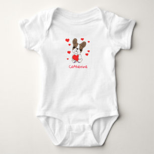 Body Boxer bébé aux Coeurs rouges