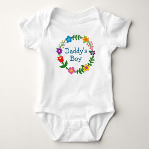 Body Boy de papa en Bodysuit à cadre fleuri