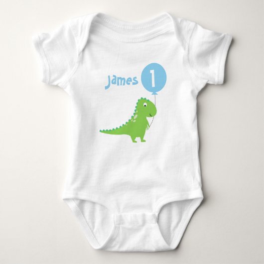 Body Boys Dinosaur Balloon 1er Anniversaire Bodysuit (Devant)