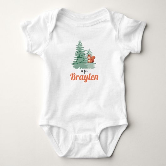 Body Braylen Nom Lettre de dévoilement Écureuil de garç (Devant)