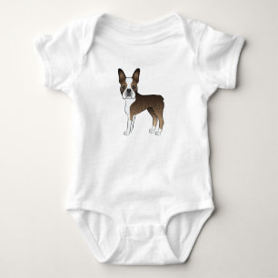 Body Brindle Boston Terrier Adorable dessin de chien de