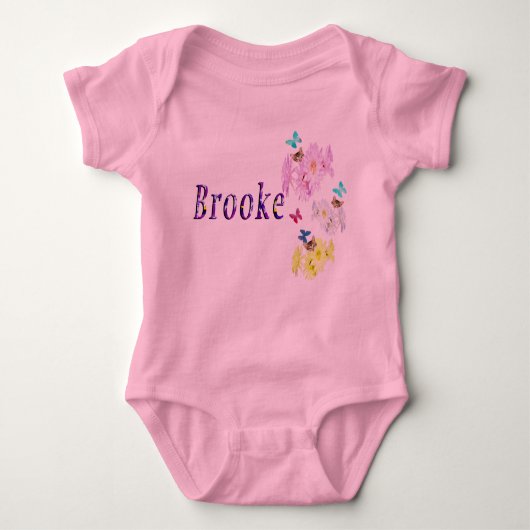 Body Brooke Florale Violet Nom Logo, Bodysuit bébé (Devant)