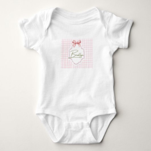 Body Brooklyn personnalisée Baby Girl Nursery BowGingha (Devant)