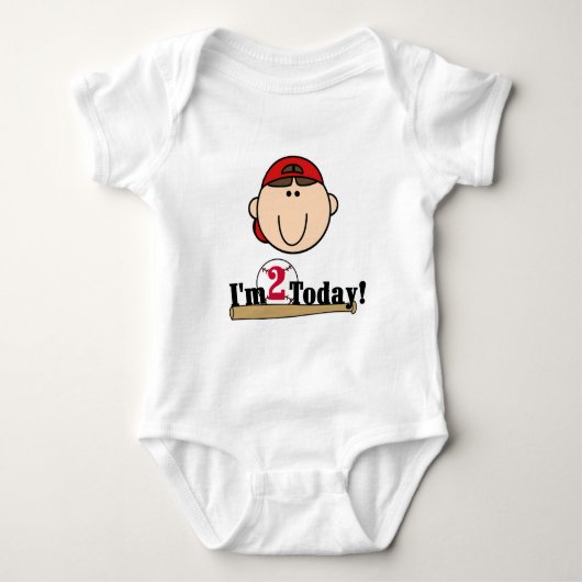 Body Brunette Boy Baseball 2e anniversaire (Devant)