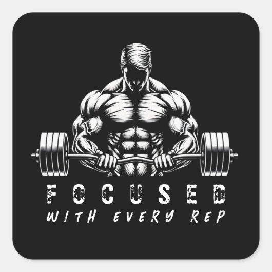 body builder-fitness vierkante sticker (Voorkant)