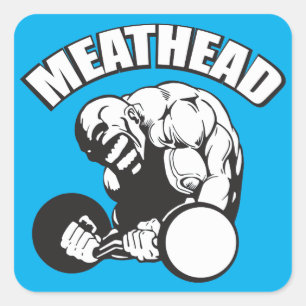 "Body building" Humor - MEATHEAD Vierkante Sticker