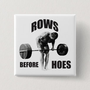 "Body Building" Motivatie Humor Vierkante Button 5,1 Cm