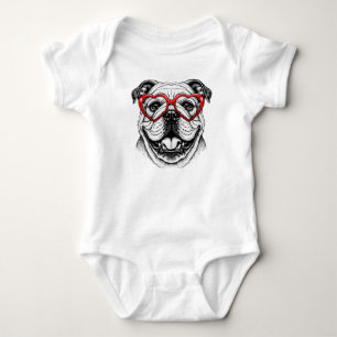Body Bulldog Adorable en Lunettes de Soleil en Forme de