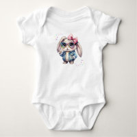 Bunny cool avec lunettes et Bow Pastel