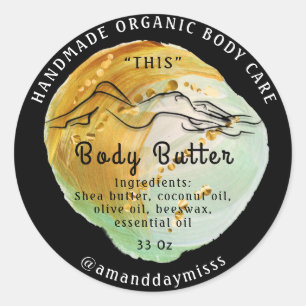 Body Butter Balm Care Packaging Logo Uniek Ronde Sticker