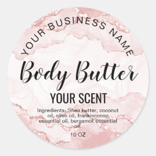 Body Butter Blush Roze Agaat Toevoegen logo Ronde Sticker