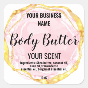 Body Butter Blush Roze Vierkante sticker