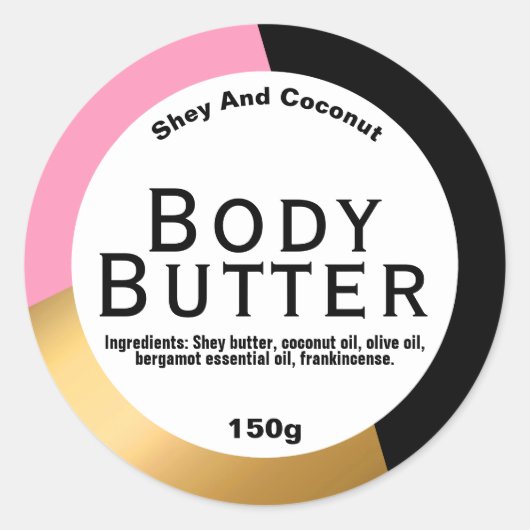  body butter label (Voorkant)