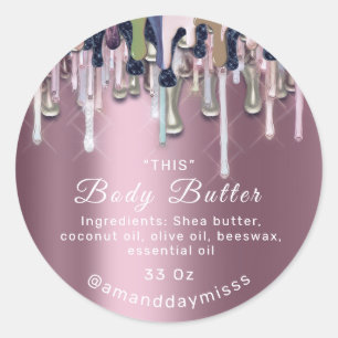 Body Butter Packaging Online Shop Roos Drip Roos Ronde Sticker