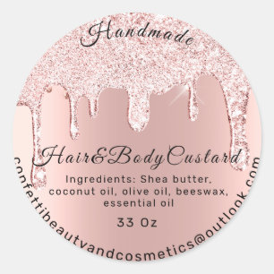 Body Butter Packaging Roos druist Cosmetics Mail i Ronde Sticker