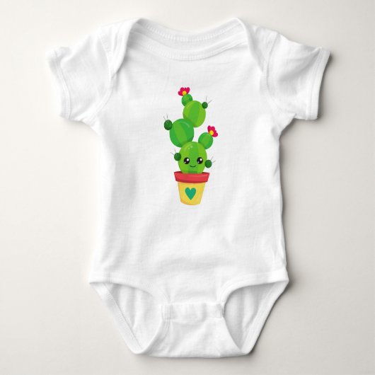 Body Cactus mignons, Cactus verts, Cactus Kawaii, Fleur (Devant)