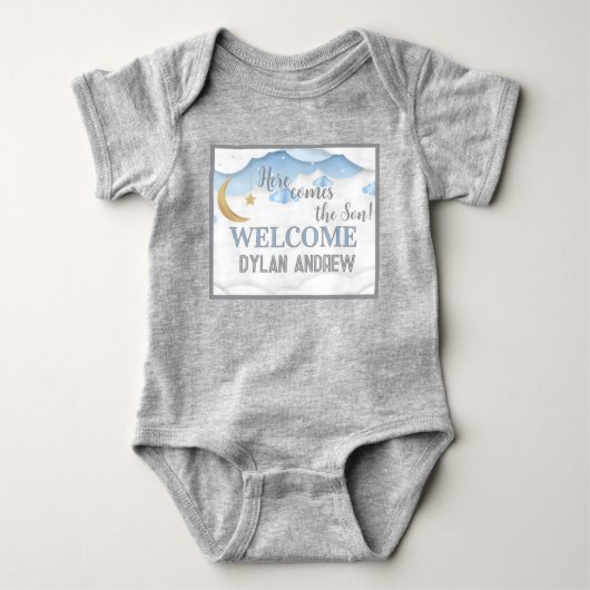 Body Cadeau bébé garçon ! Bienvenue avec ça (Devant)