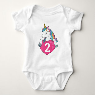 Body Cadeau de 2e anniversaire Licorne mignonne pour fi
