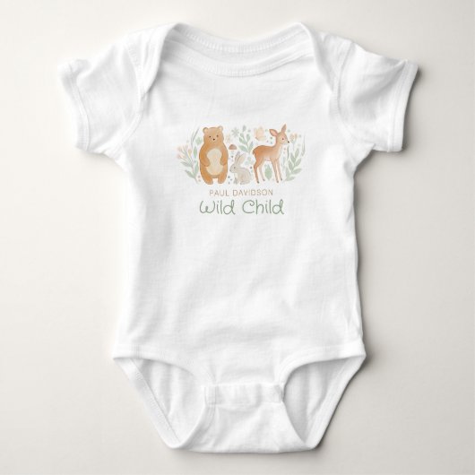 Body Cadeau de douche de bébé mignon Animaux de la forê (Devant)