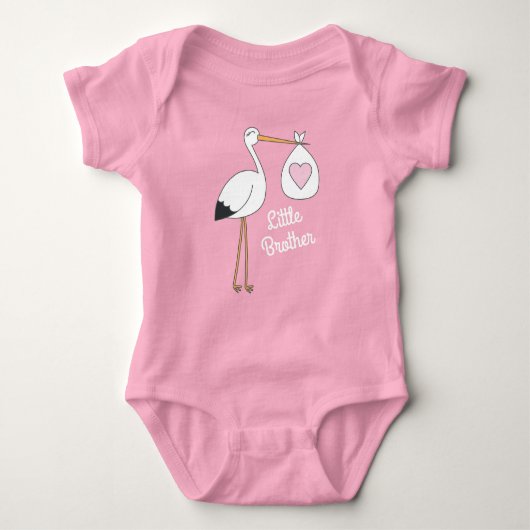 Body Cadeau de naissance cigogne Fille Rose (Devant)