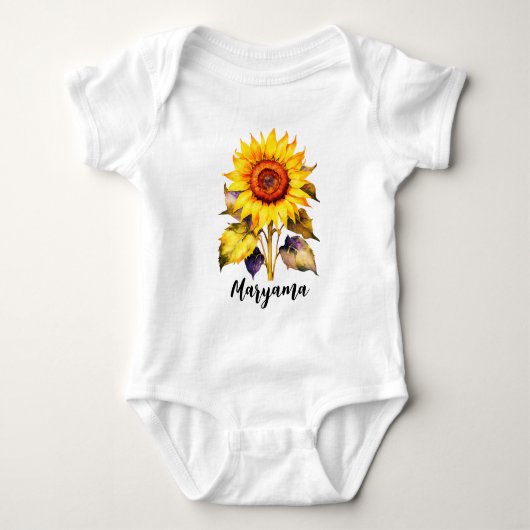 Body Cadeau mignon de tournesol rustique | Nom de scrip (Devant)