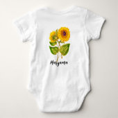 Body Cadeau mignon de tournesol rustique | Nom de scrip (Dos)