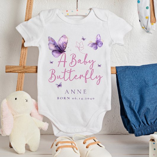 Body Cadeau Nouveau-Né Papillon Bébé Mignon Violet