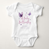 Body Cadeau Nouveau-Né Papillon Bébé Mignon Violet (Devant)