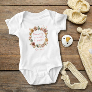 Body Cadeau personnalisé de fleurs roses pour bébé fill