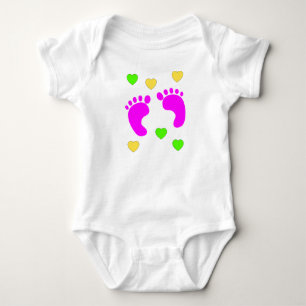 Body Cadeau pour bébé fille - Coeurs avec pieds bébé