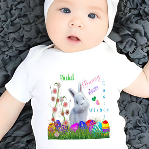 Body Câlins de lapin Vœux de Pâques Nom de bébé personn