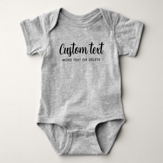 Body Calligraphy Text Name Template One-Pieces Grey Boy (Devant)