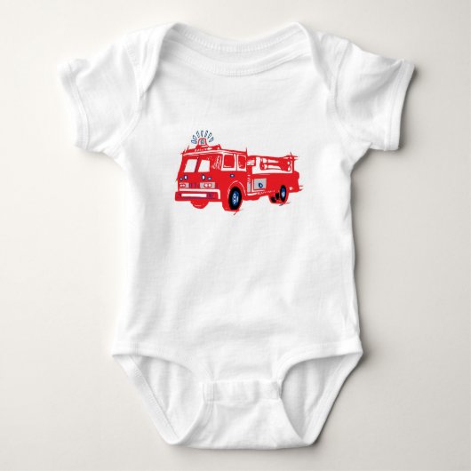 Body Camion de pompiers bébé sur onies (Devant)