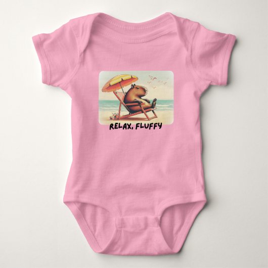 Body Capybara at beach says: relax, fluffy (Devant)
