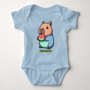 Body Capybara Mignon Mangeant de la Pastèque