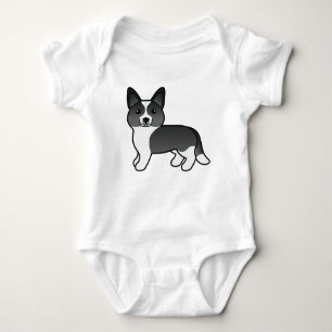 Body Cardigan noir et blanc Corgi Welsh Cartog