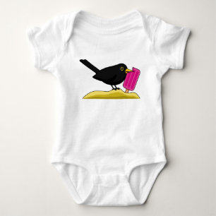 Body Caricature Blackbird Manger Une Crème De Glace