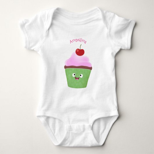 Body Caricature de cupcake joyeux (Devant)