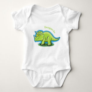 Body Caricature de dinosaure de triceratops vert mignon