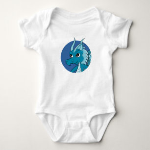 Body Caricature de dragon bleu pour bébé