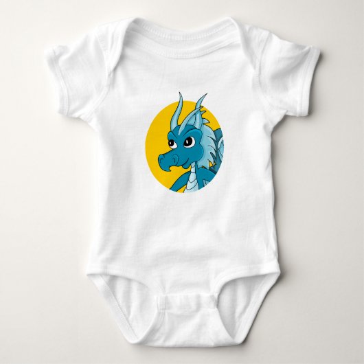 Body Caricature de dragon bleu pour bébé (Devant)