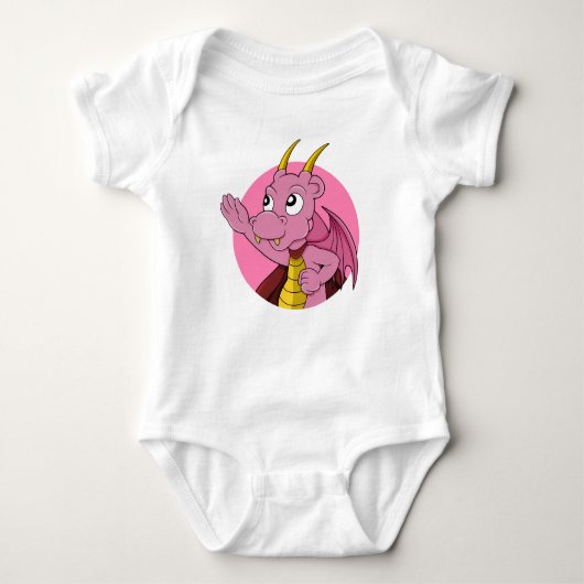 Body Caricature de dragon rose pour bébé (Devant)