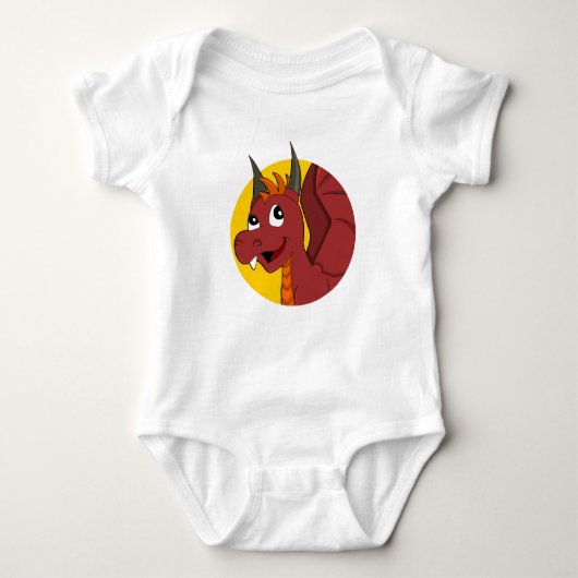 Body Caricature de dragon rouge pour bébé (Devant)