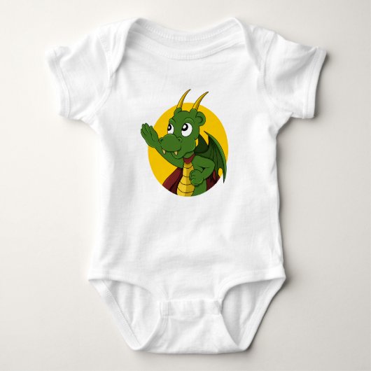 Body Caricature de dragon vert pour bébé (Devant)