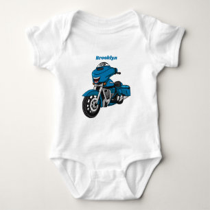 Body Caricature joyeux bleu moto