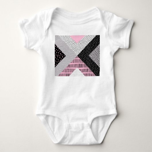 Body Carreaux de patchwork, motif de dessin main libre. (Devant)