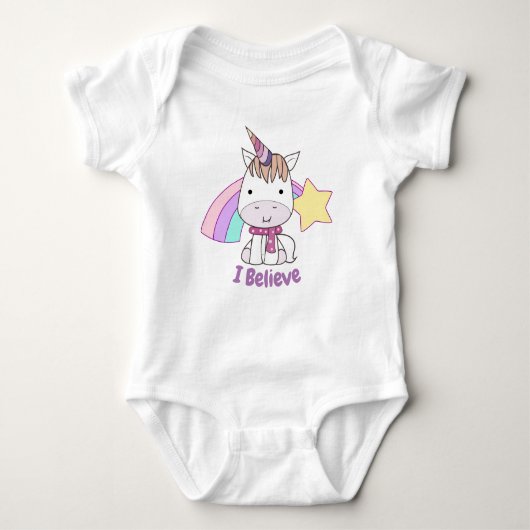 Body Cartoon mignon bébé licorne et arc-en-ciel (Devant)