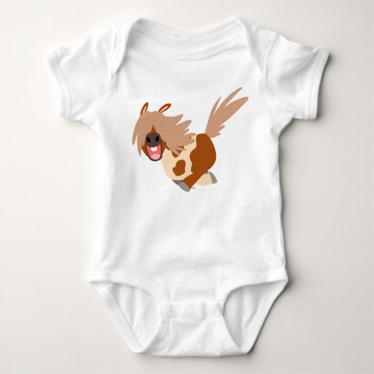 Body Cartoon mignonne Happy Pinto Pony Baby Creeper (Devant)